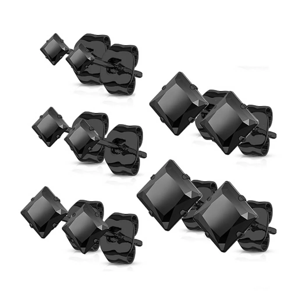 Square Zirconia 5 pairs, 5 s pairs - Image 4