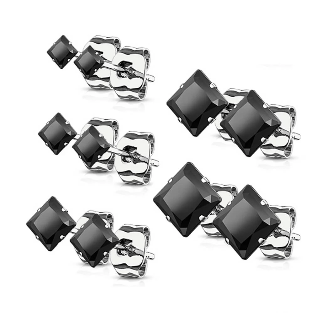 Square Zirconia 5 pairs, 5 s pairs - Image 7