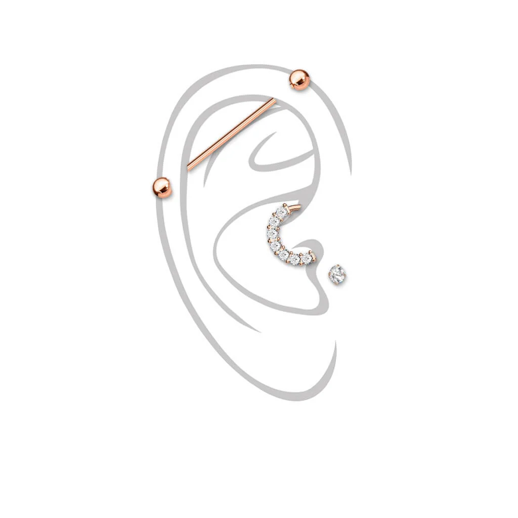 Barbell Set Zirconia Barbell Ring, 3 pieces - Image 3