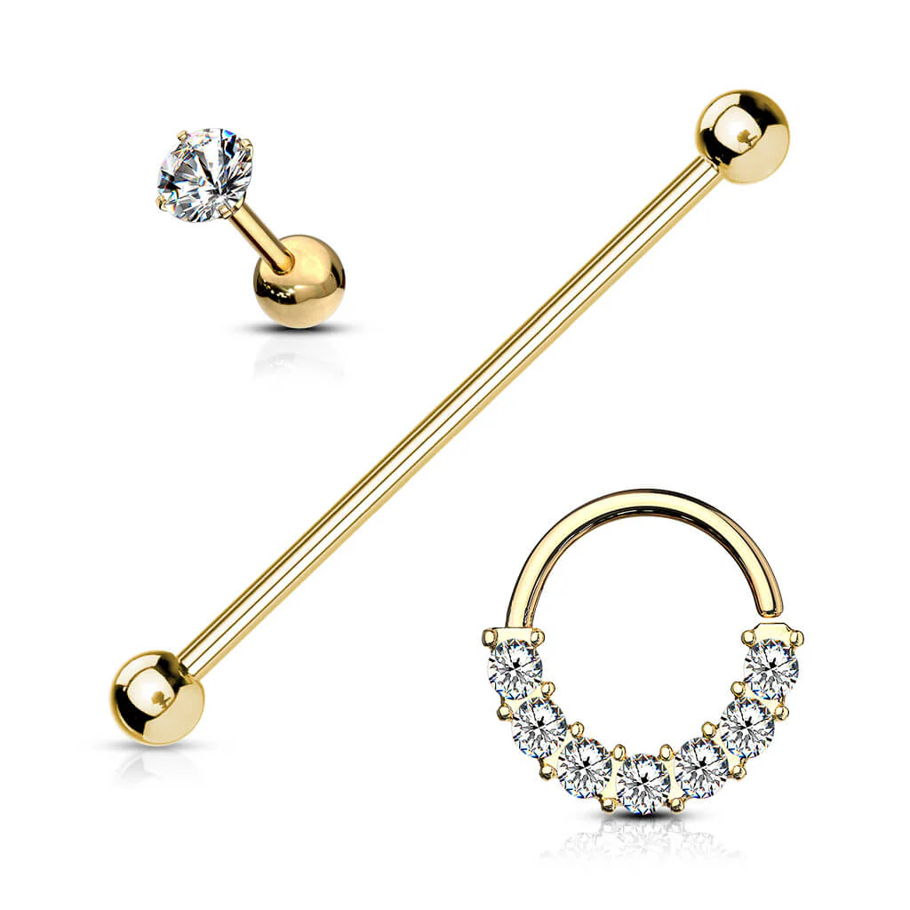 Barbell Set Zirconia Barbell Ring, 3 pieces - Image 4