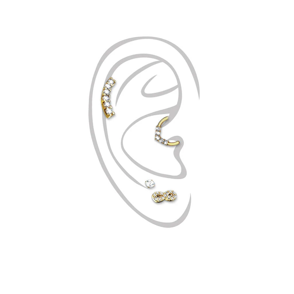 Barbell Set Labret Barbell Bendeble Hoop Ring Bendable, 4  pieces - Image 3