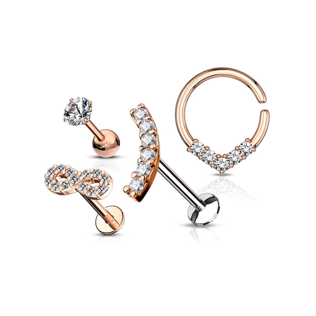 Barbell Set Labret Barbell Bendeble Hoop Ring Bendable, 4  pieces - Image 5