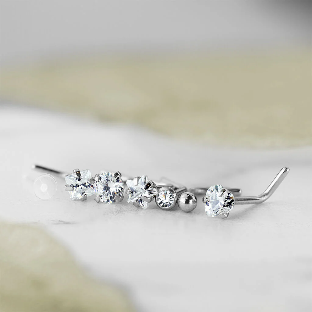 Nose Stud Set Zirconia, 7 pieces - Image 4