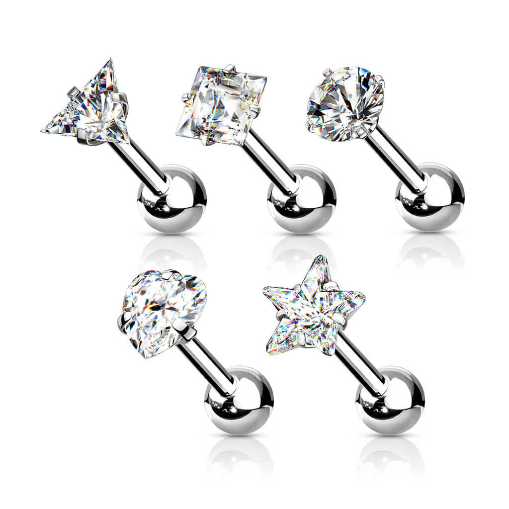 Barbell Set Zirconia Silver, 5 pieces - Image 2