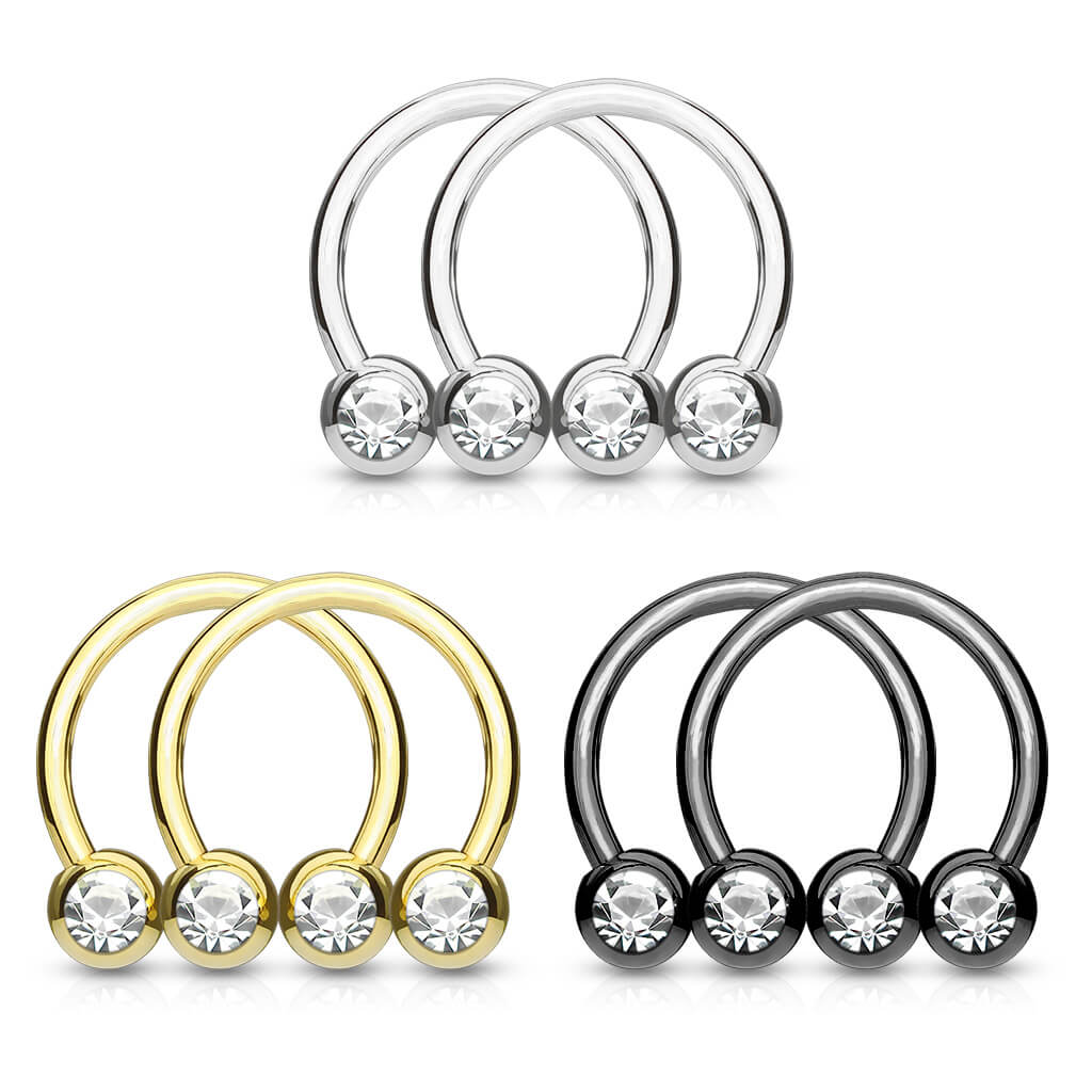 Horseshoe Ball Zirconia, 6 pieces - Image 2