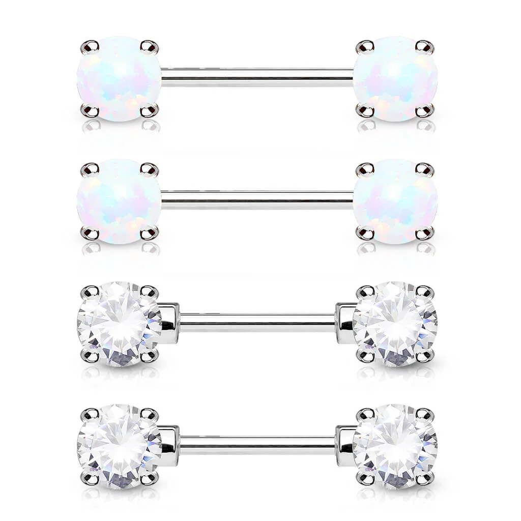 Nipple Piercing Ball Zirconia Opal, 2 s pairs - Image 2