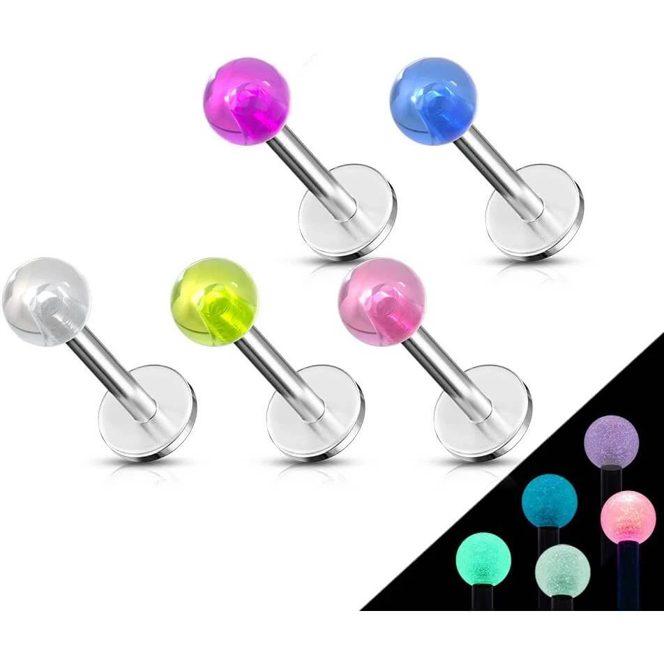 Labret Glow in the Dark, 5 pieces