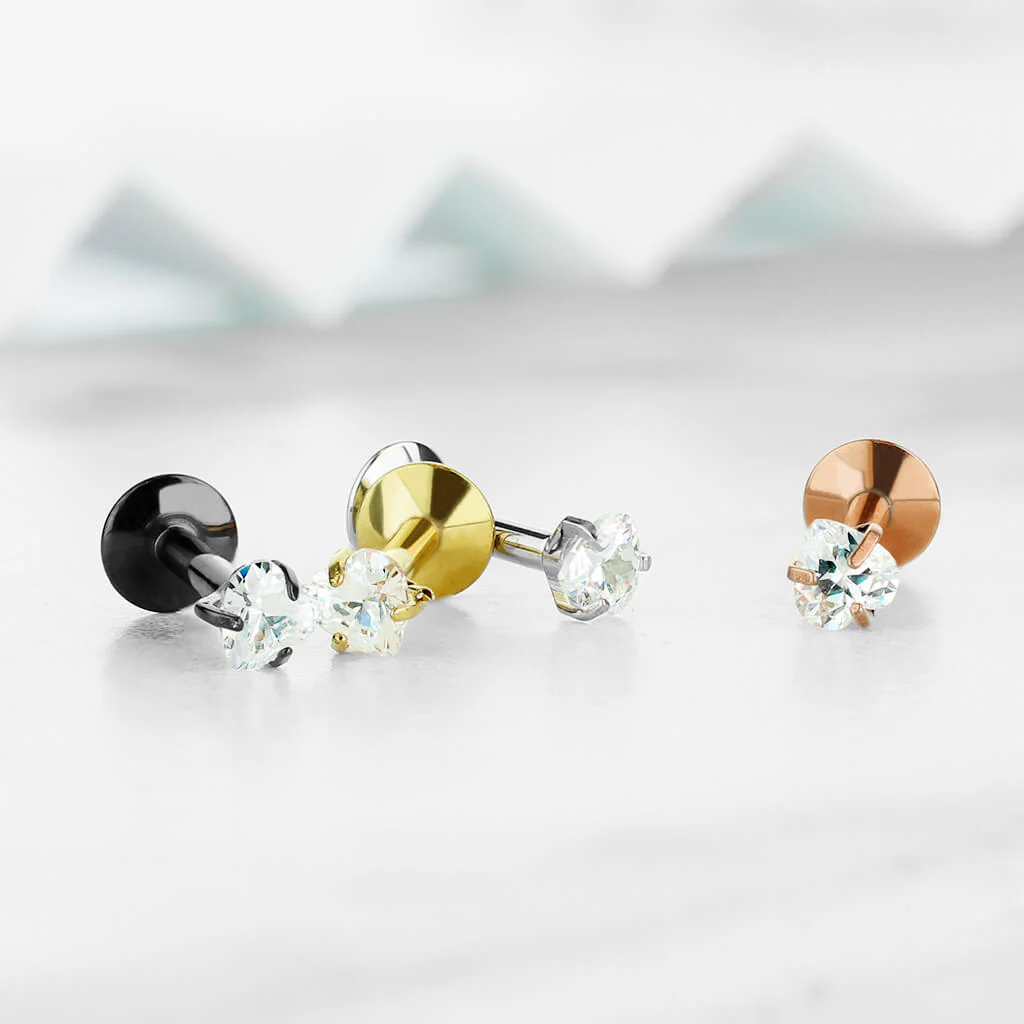 Labret Heart Zirconia Internally Threaded, 4 pieces - Image 4