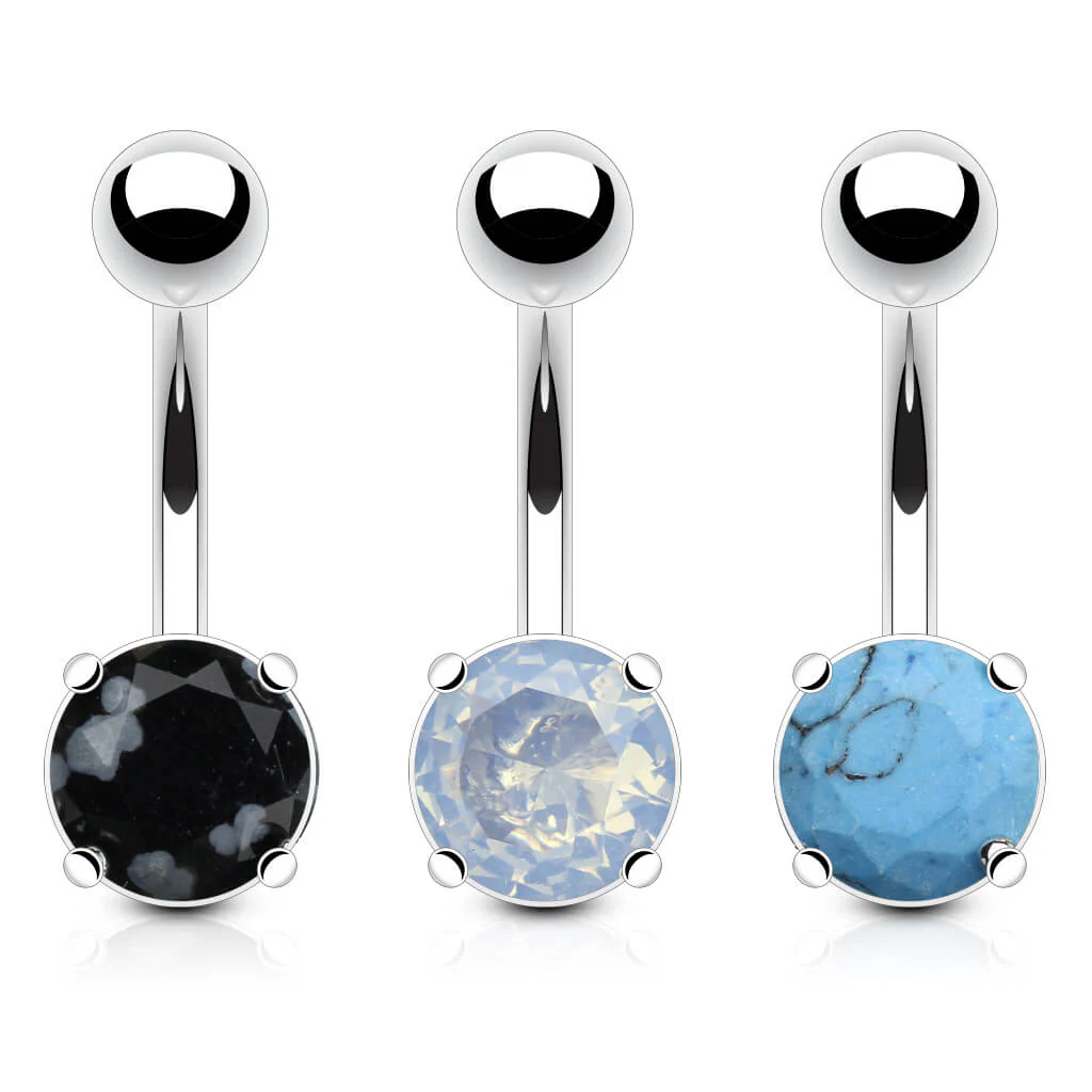 Belly Button Piercing Zirconia Round Silver, 3  pieces - Image 2