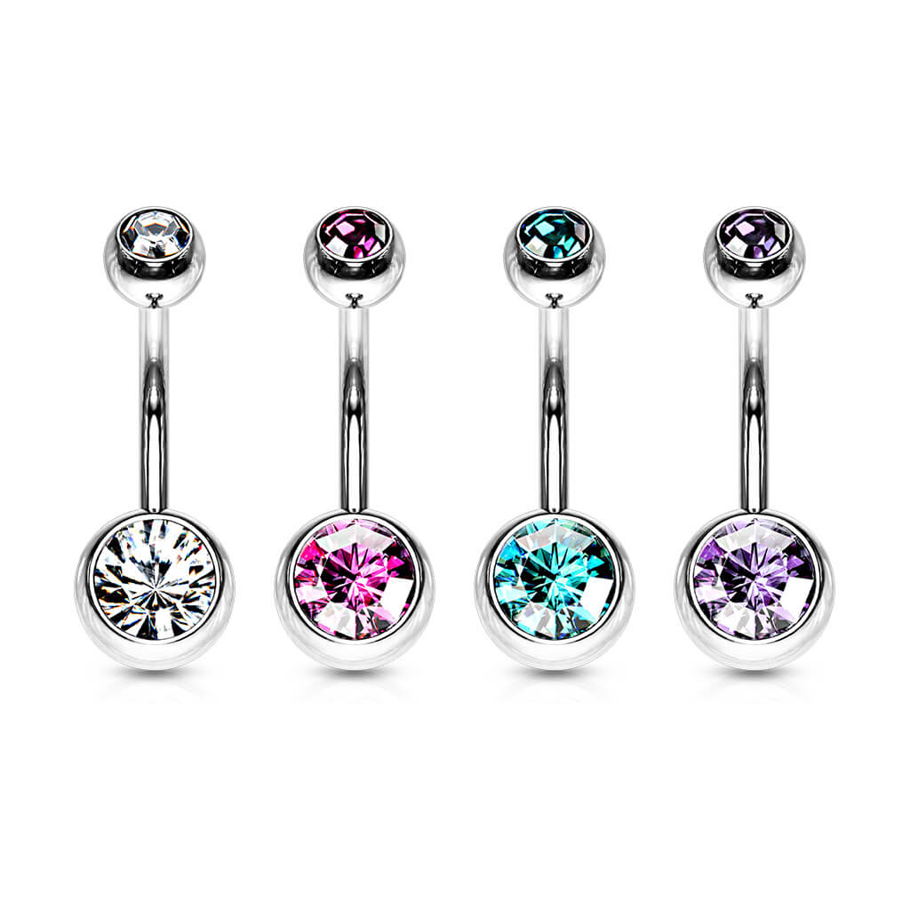 Belly Button Piercing Zirconia Ball Silver, 4 pieces - Image 2