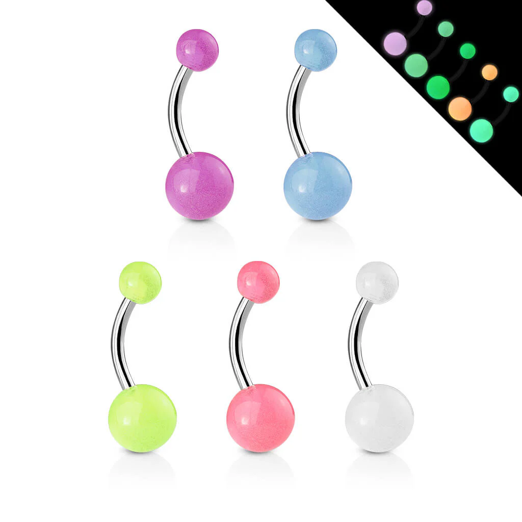 Belly Button Piercing Glow in the Dark, 5  pieces - Image 2