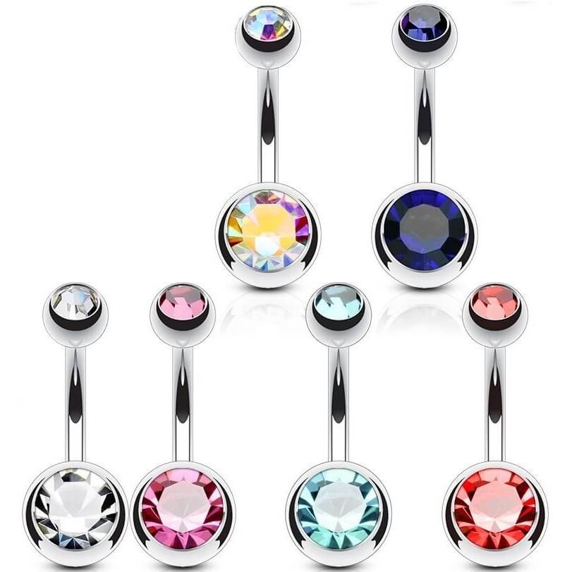 Belly Button Piercing Zirconia, 6 pieces