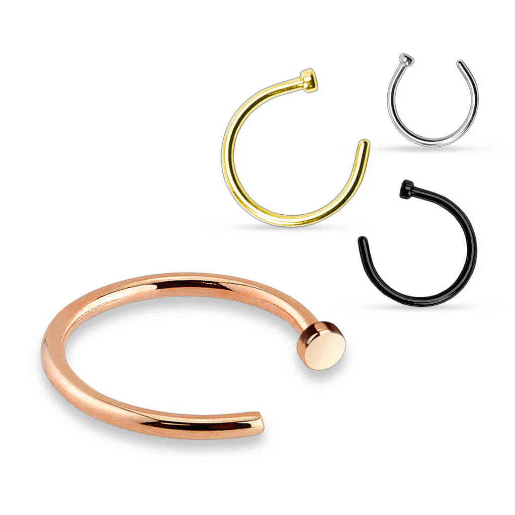 Nose Hoop Half Hoop Ring, 4 pieces - Image 2