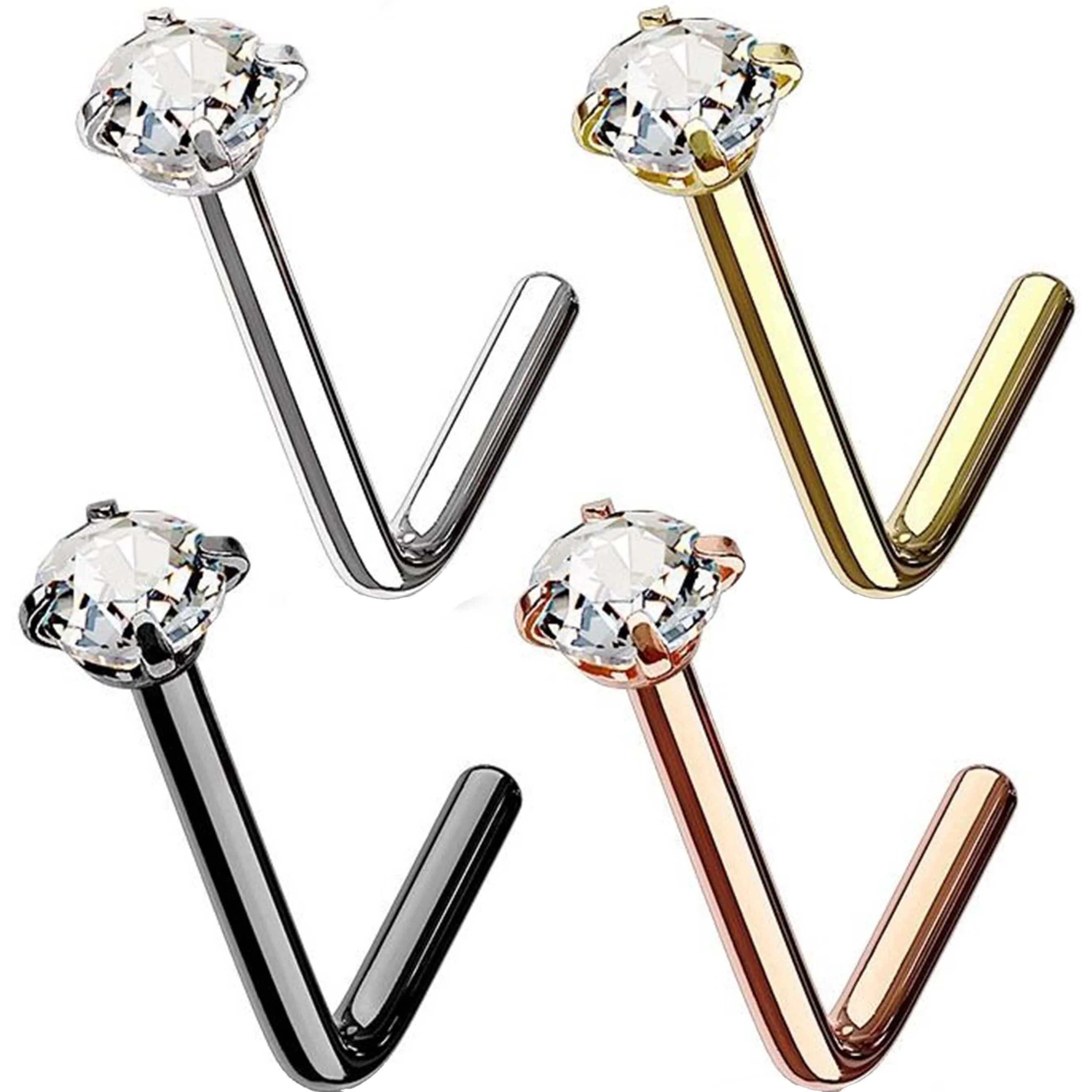 Nose L-Shape Zirconia Round, 4 pieces