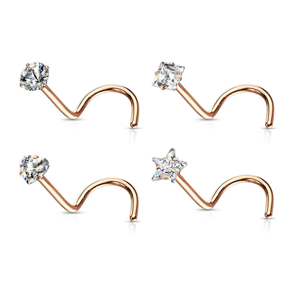 Nose Screw Set Zirconia Silver, 4 pieces - Image 5