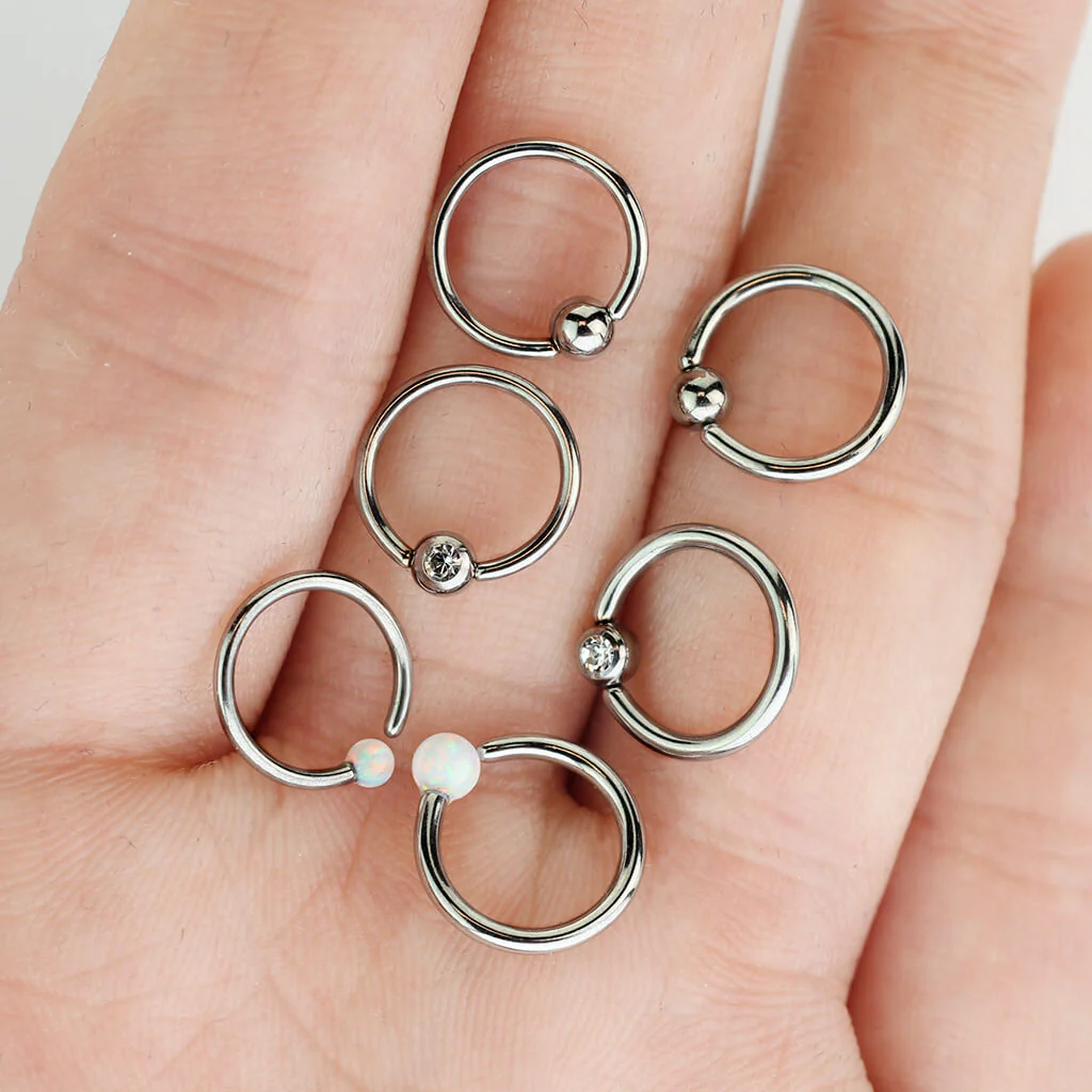 Ring Ball Zirconia Opal Silver Captive Bead, 3 s pairs - Image 3