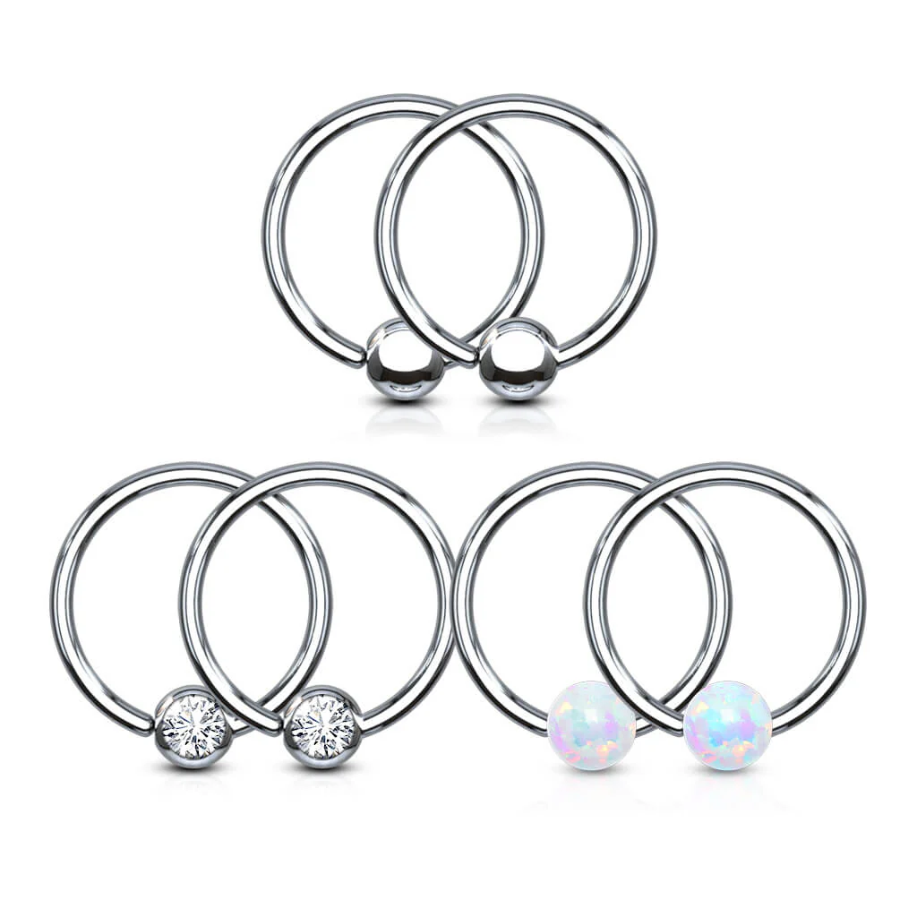 Ring Ball Zirconia Opal Silver Captive Bead, 3 s pairs - Image 5