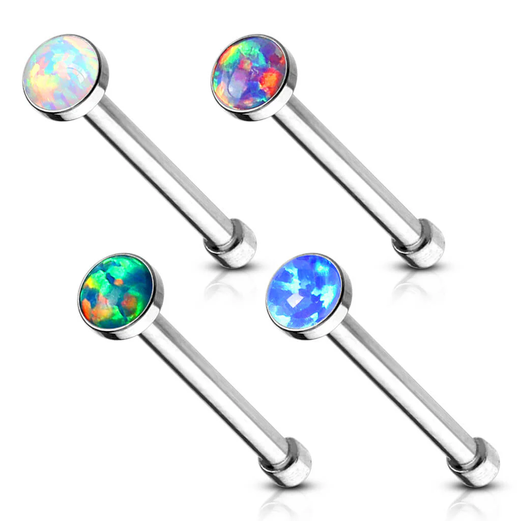 Nose Stud Opal Silver, 4 pieces - Image 2