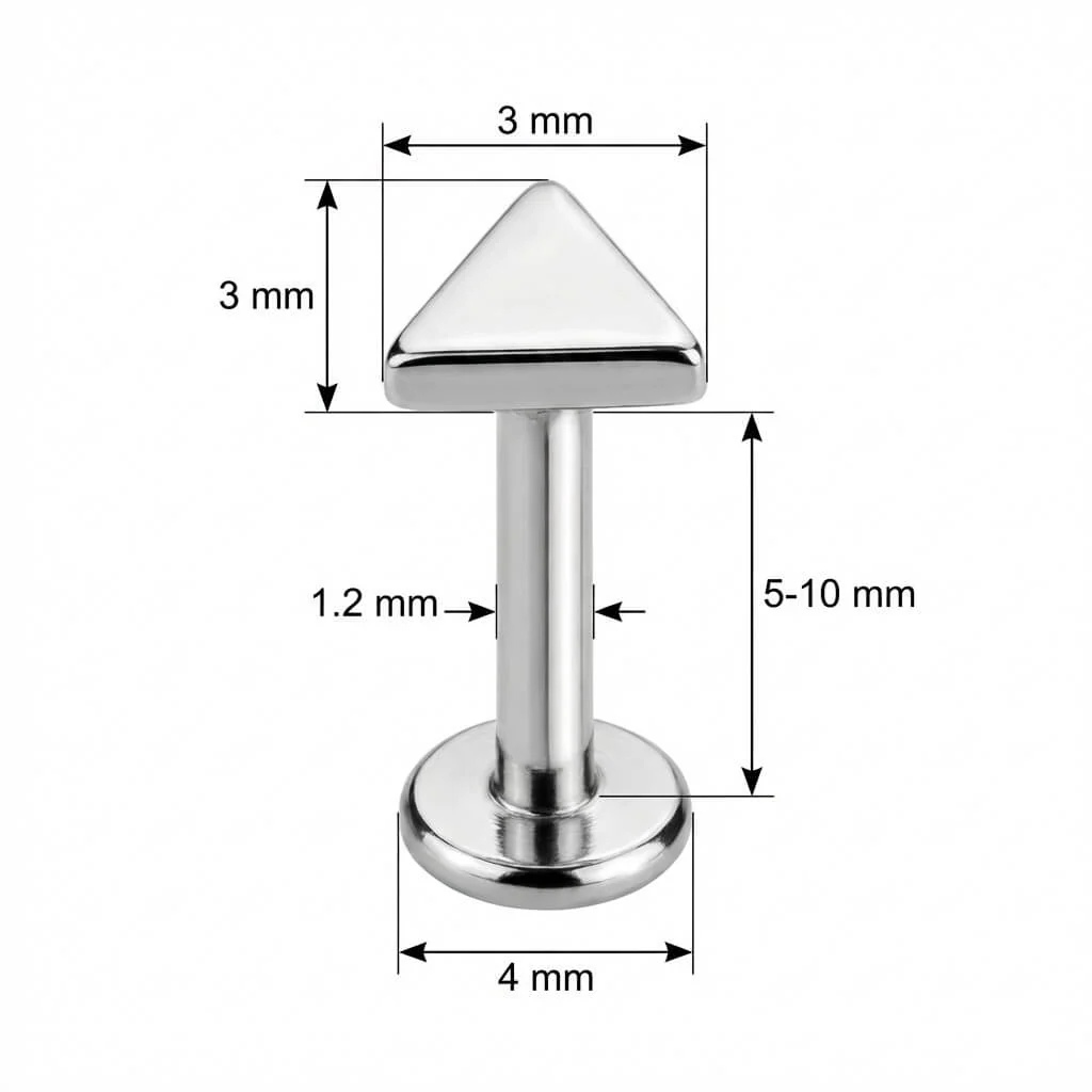 Titanium Labret Geometric Triangle Top Design - Image 2
