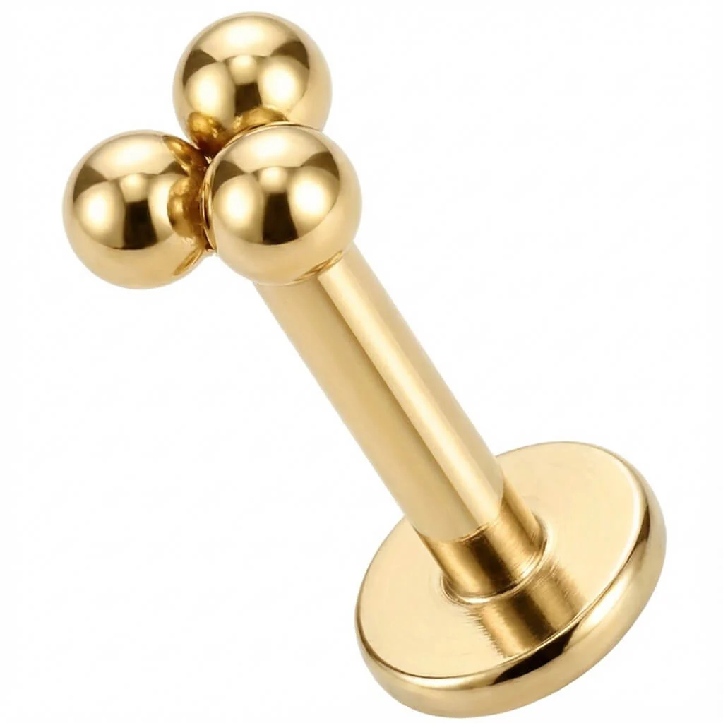 Titanium Labret Trinity Ball Cluster Top Design - Image 3
