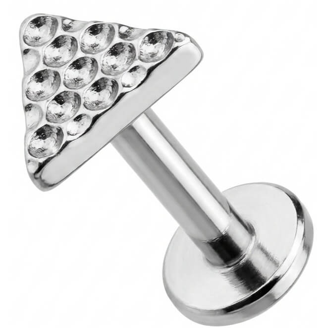 Titanium Labret Hammered Texture Triangle Top