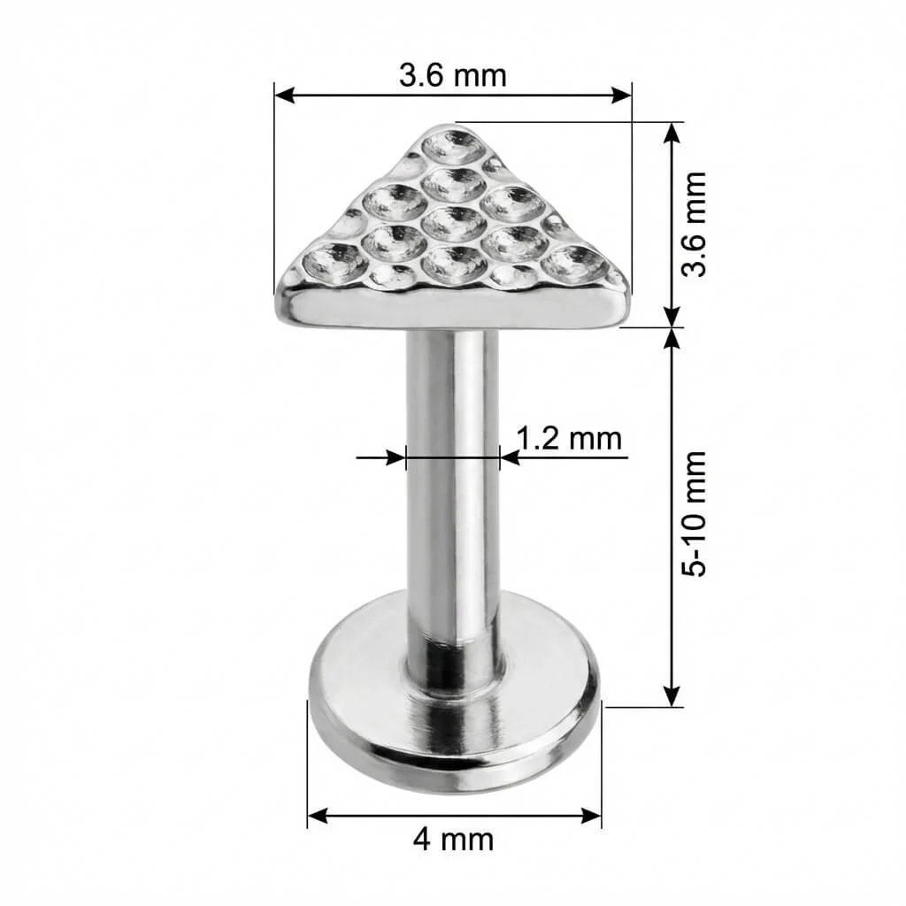 Titanium Labret Hammered Texture Triangle Top - Image 2