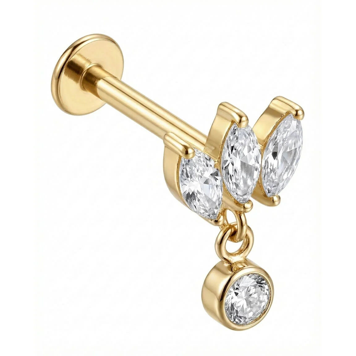 Titanium Labret Marquise Fan With Round Dangle - Image 3
