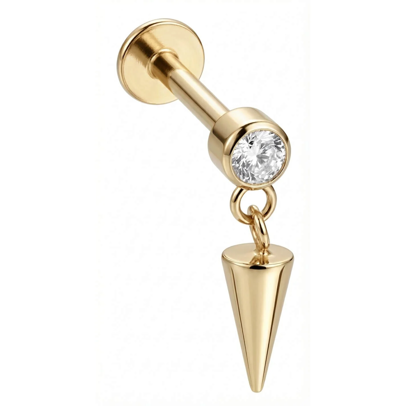 Titanium Labret Crystal Bezel With Dangle Spike - Image 3