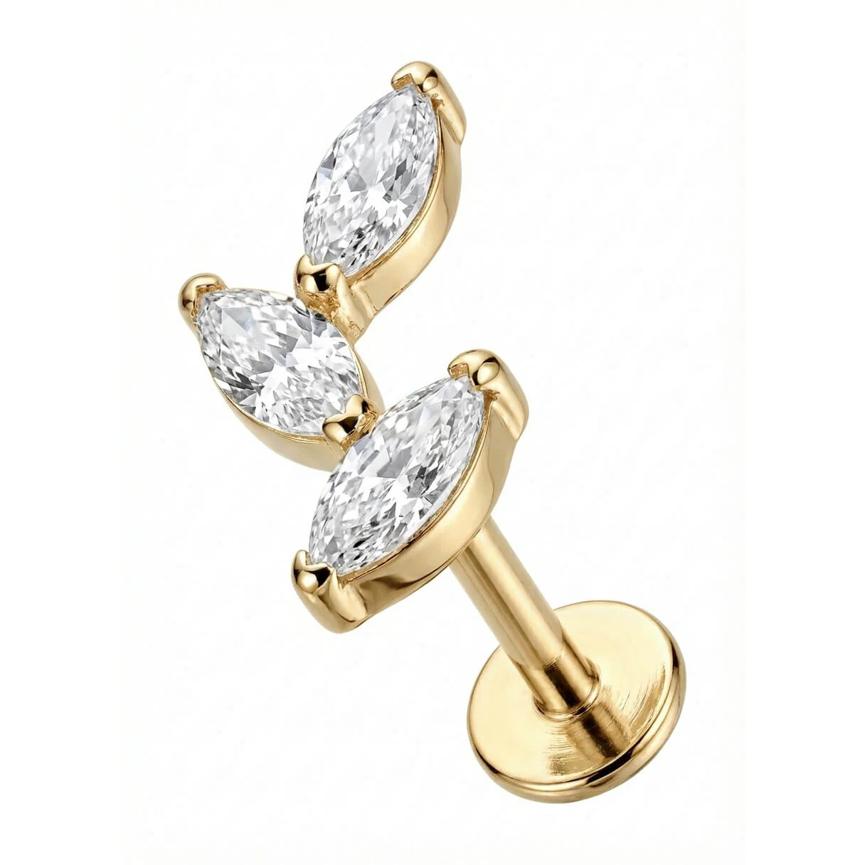 Titanium Labret Triple Marquise Crystal Vine - Image 3