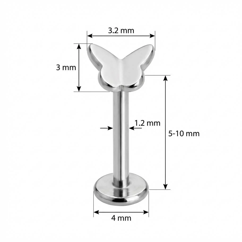 Titanium Labret Little Butterfly Silhouette Top - Image 2