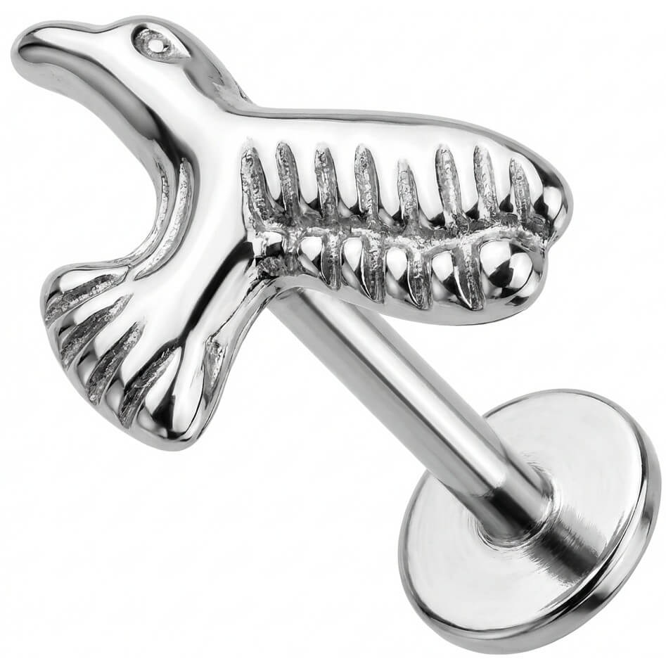 Titanium Labret Flying Hummingbird Figure