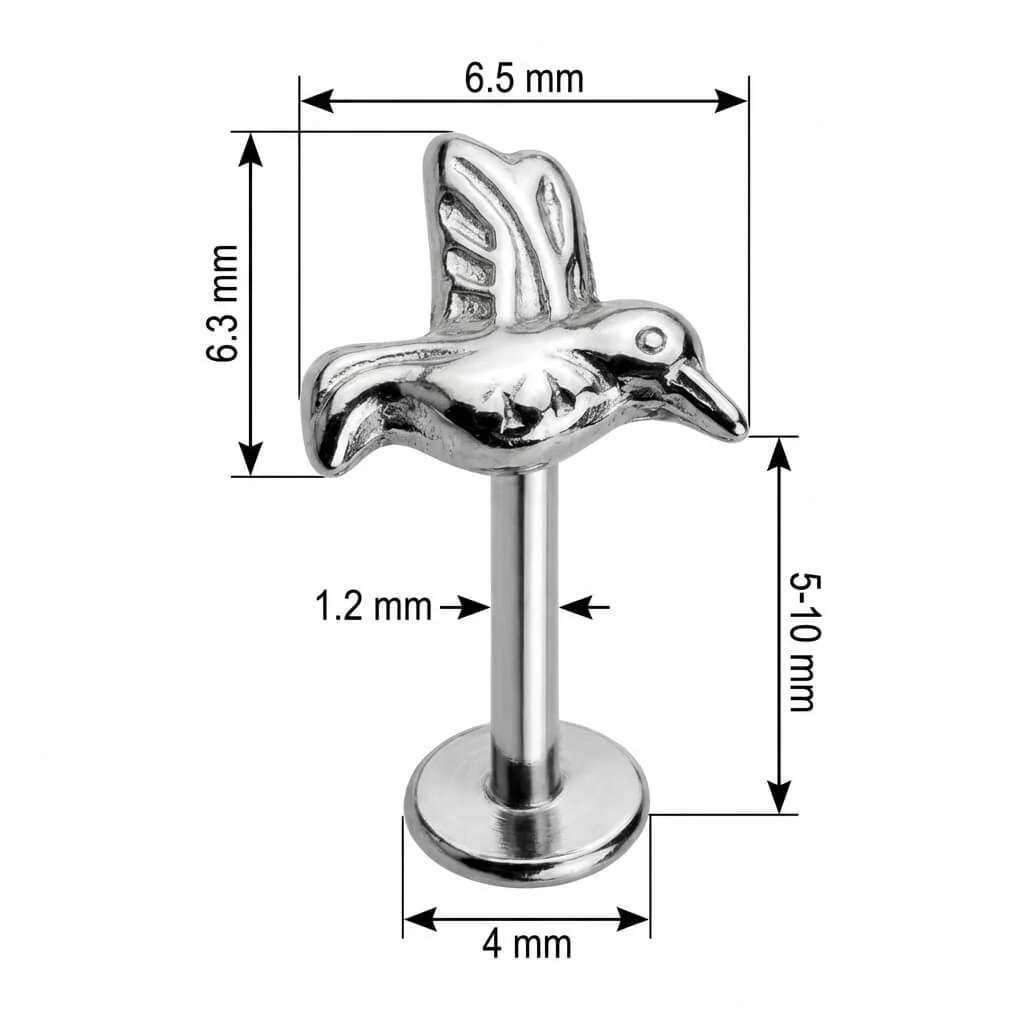 Titanium Labret Flying Hummingbird Figure - Image 2